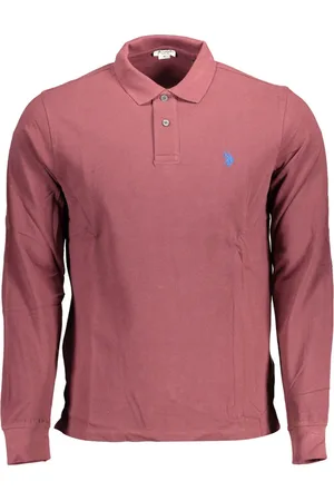 Ralph Lauren US POLO MĘSKA FIOLETOWA KOSZULKA POLO Z DŁUGIMI RĘKAWAMI