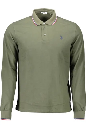 Ralph Lauren KOSZULKA POLO US Z DŁUGIM RĘKAWEM ZIELONA MĘSKA