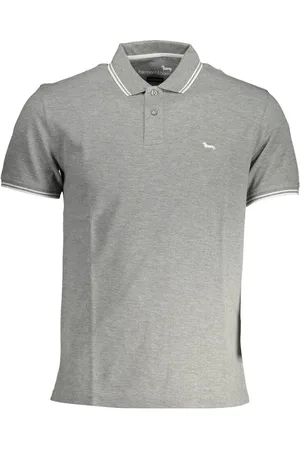 HARMONT&BLAINE SZARA KOSZULKA POLO MĘSKA Z KRÓTKIM RĘKAWEM