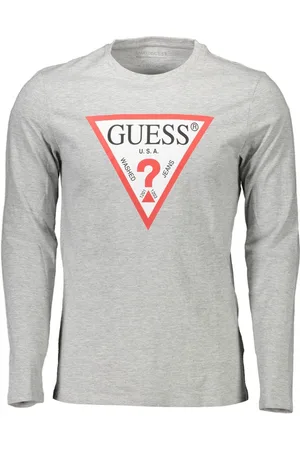Guess T-SHIRT Z DŁUGIM RĘKAWEM SZARY MĘSKI