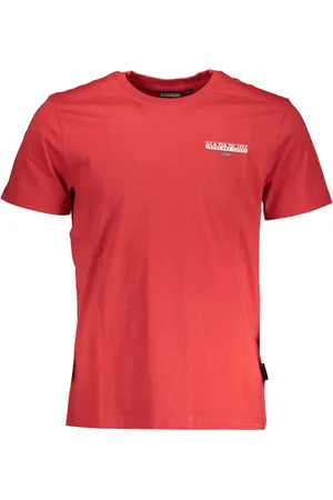 Napapijri T-SHIRT Z KRÓTKIM RĘKAWEM MĘSKI CZERWONY