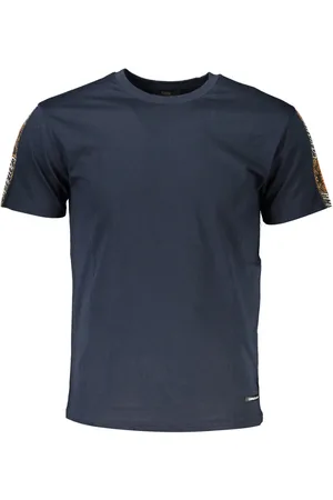 HERS T-SHIRT CAVALLI CLASS Z KRÓTKIM RĘKAWEM MĘSKI NIEBIESKI