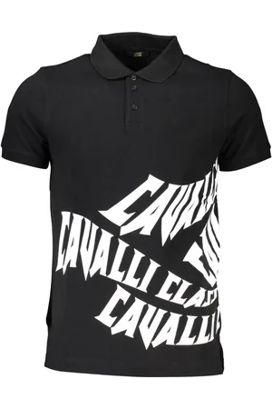 Roberto Cavalli KOSZULKA POLO KRÓTKI RĘKAW MĘSKA CZARNA