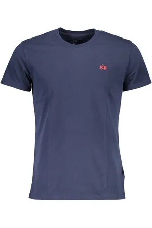 La Martina T-SHIRT MĘSKI Z KRÓTKIM RĘKAWEM NIEBIESKI
