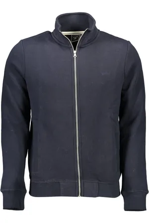 Superdry BLUZA MĘSKA Z ZAMKIEM NIEBIESKA