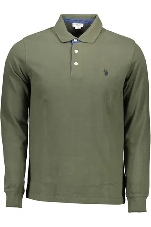 Ralph Lauren KOSZULKA POLO US Z DŁUGIM RĘKAWEM ZIELONA MĘSKA