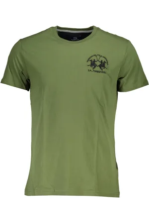 La Martina ZIELONY T-SHIRT MĘSKI Z KRÓTKIM RĘKAWEM
