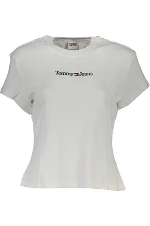 Tommy Hilfiger BIAŁY DAMSKI T-SHIRT Z KRÓTKIM RĘKAWEM