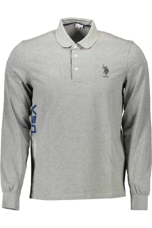 Ralph Lauren KOSZULKA POLO US Z DŁUGIM RĘKAWEM MĘSKA SZARA