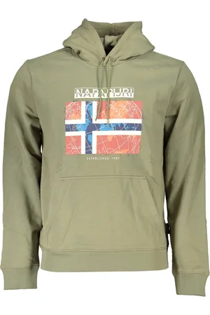 Napapijri ZIELONA BLUZA MĘSKA BEZ ZAMKA