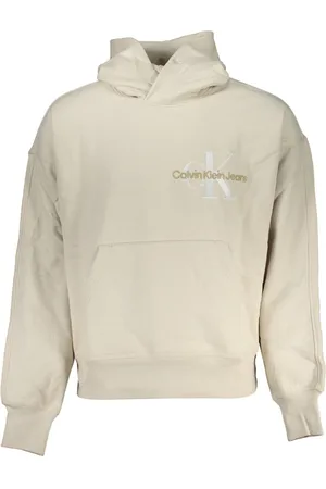 Calvin Klein BLUZA BEZ ZAMKA MĘSKA BEŻOWA