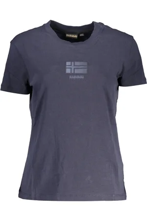 Napapijri DAMSKI T-SHIRT Z KRÓTKIM RĘKAWEM NIEBIESKI
