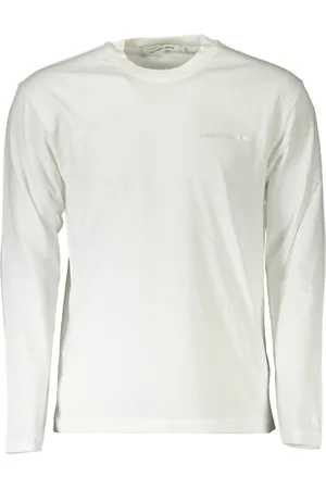 Calvin Klein BIAŁY T-SHIRT MĘSKI Z DŁUGIM RĘKAWEM