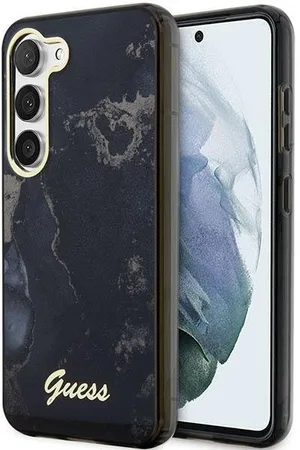 Guess GUHCS23MHTMRSK S23+ S916 czarny/black hardcase Golden Marble Collection