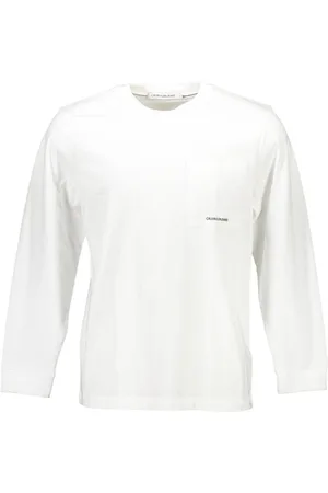Calvin Klein T-SHIRT Z DŁUGIM RĘKAWEM MĘSKI BIAŁY