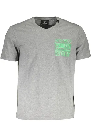 Philipp Plein T-SHIRT MĘSKI Z KRÓTKIM RĘKAWEM SZARY