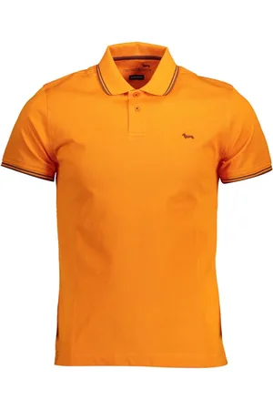 HARMONT&BLAINE HARMONT & BLAINE MĘSKA KOSZULKA POLO Z KRÓTKIM RĘKAWEM POMARAŃCZOWA