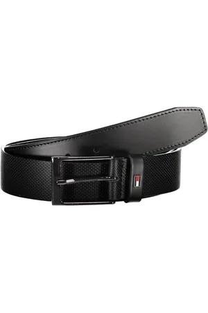 Tommy Hilfiger CZARNY MĘSKI SKÓRZANY PASEK