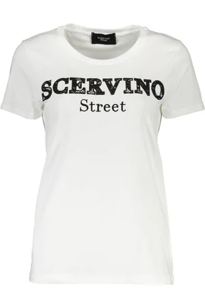 ERMANNO SCERVINO T-SHIRT DAMSKI Z KRÓTKIM RĘKAWEM BIAŁY
