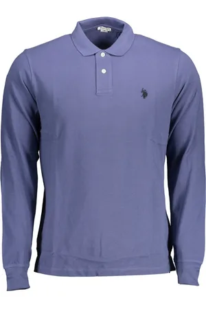 Ralph Lauren NIEBIESKA MĘSKA KOSZULKA POLO Z DŁUGIM RĘKAWEM US POLO