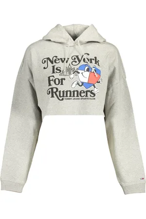 Tommy Hilfiger BLUZA BEZ ZAMKA DAMSKA SZARA