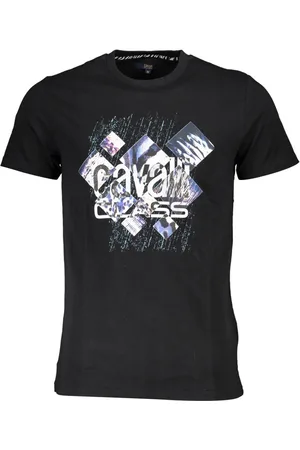 Roberto Cavalli T-SHIRT Z KRÓTKIM RĘKAWEM MĘSKI CZARNY