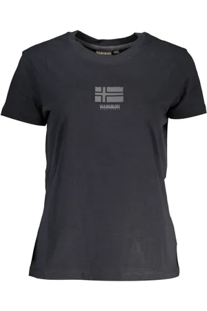 Napapijri DAMSKI T-SHIRT Z KRÓTKIM RĘKAWEM CZARNY