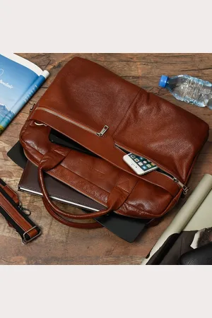 Beltimore Torba męska skórzana Duża brązowa laptop J14