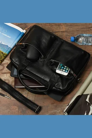 Beltimore Torba męska skórzana Duża czarna laptop J15