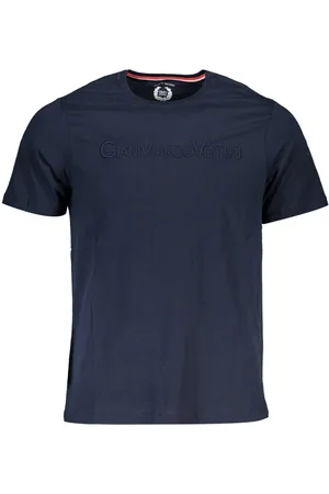 GIANMARCO VENTURI T-SHIRT MĘSKI Z KRÓTKIM RĘKAWEM NIEBIESKI