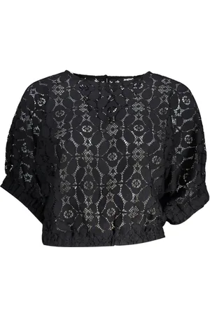 Desigual CZARNY T-SHIRT DAMSKI Z KRÓTKIM RĘKAWEM
