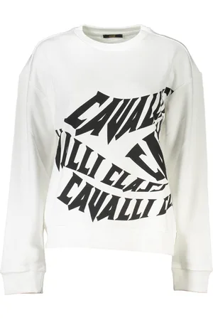 Roberto Cavalli BLUZA BEZ ZAMKA DAMSKA BIAŁA