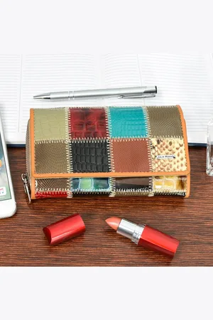 Julia rosso Portfel damski skórzany patchwork SKÓRA duży M96
