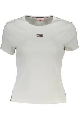 Tommy Hilfiger BIAŁY DAMSKI T-SHIRT Z KRÓTKIM RĘKAWEM