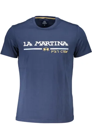 La Martina NIEBIESKI MĘSKI T-SHIRT Z KRÓTKIM RĘKAWEM