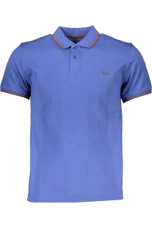 HARMONT&BLAINE NIEBIESKA MĘSKA KOSZULKA POLO Z KRÓTKIM RĘKAWEM