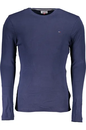 Tommy Hilfiger NIEBIESKI T-SHIRT MĘSKI Z DŁUGIM RĘKAWEM