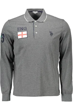 Ralph Lauren KOSZULKA POLO US Z DŁUGIM RĘKAWEM MĘSKA SZARA