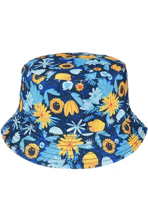 Versoli Niebieskie kwiatki dwustronny kapelusz dziecięcy bucket hat KAP-MD