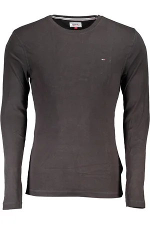 Tommy Hilfiger MĘSKI T-SHIRT Z DŁUGIM RĘKAWEM CZARNY