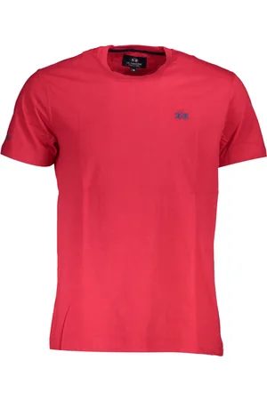 La Martina CZERWONY T-SHIRT MĘSKI Z KRÓTKIM RĘKAWEM