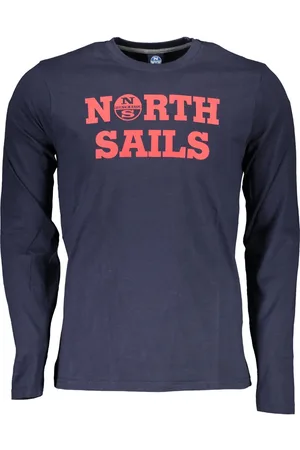 North Sails NIEBIESKI MĘSKI T-SHIRT Z DŁUGIM RĘKAWEM
