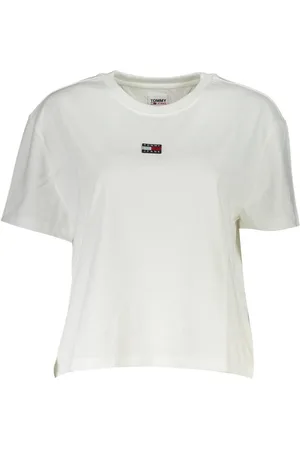 Tommy Hilfiger BIAŁY DAMSKI T-SHIRT Z KRÓTKIM RĘKAWEM