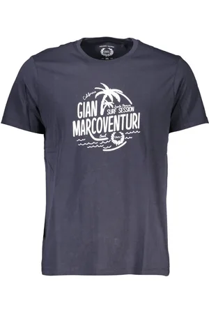 GIANMARCO VENTURI T-SHIRT MĘSKI Z KRÓTKIM RĘKAWEM NIEBIESKI