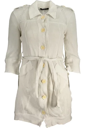 Patrizia Pepe BIAŁY TRENCH DAMSKI