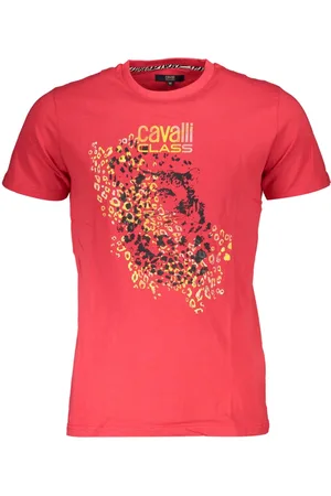 Roberto Cavalli T-SHIRT Z KRÓTKIM RĘKAWEM MĘSKI CZERWONY