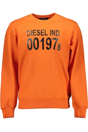 Diesel BLUZA BEZ ZAMKA MĘSKA POMARAŃCZOWA