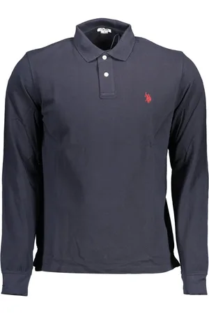 Ralph Lauren NIEBIESKA MĘSKA KOSZULKA POLO Z DŁUGIM RĘKAWEM US POLO