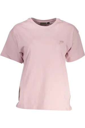 Napapijri RÓŻOWY DAMSKI T-SHIRT Z KRÓTKIM RĘKAWEM