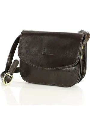 MAZZINI Torebka skórzana damska messegerka classic leather bag - MARCO ciemny brąz